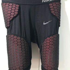 Nike Black and Maroon Athletic Shorts